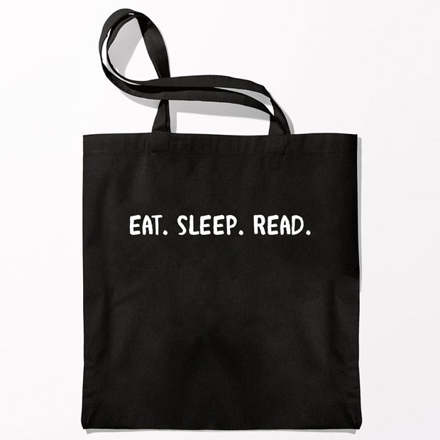 Купить сумку-шоппер с принтами Eat sleep read (Черный) в Минске!